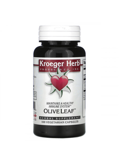 Kroeger Herb Co, Olive Leaf, 100 Vegetarian Capsules