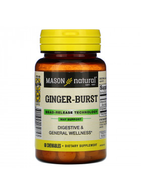 Mason Natural, Ginger-Burst, Bead-Release Technology, 60 Chewables