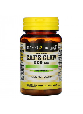 Mason Natural, Whole Herb Cat's Claw, 500 mg, 60 Capsules