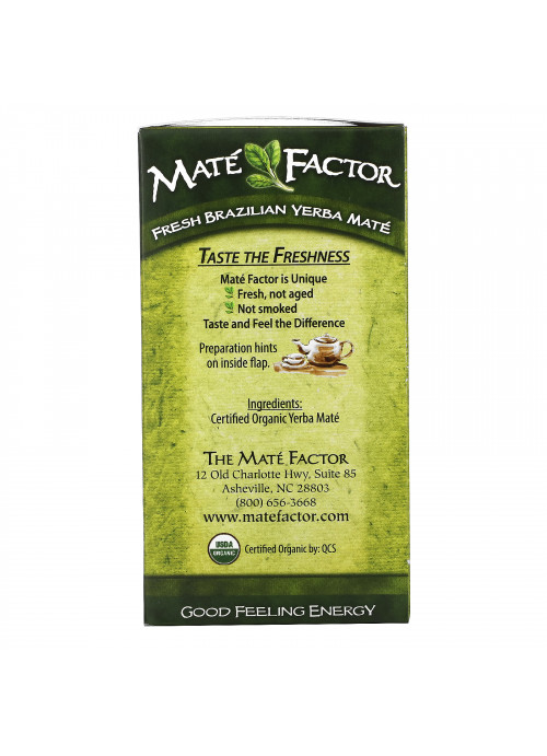 Mate Factor, Organic Yerba Mate, Fresh Green, 24 Tea Bags, 2.96 oz (84 g)