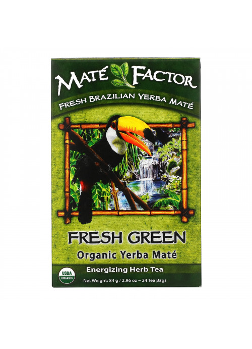 Mate Factor, Organic Yerba Mate, Fresh Green, 24 Tea Bags, 2.96 oz (84 g)