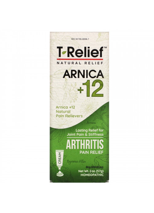 MediNatura, T-Relief, Arnica +12, Arthritis Pain Relief Cream, 2 oz (57 g)