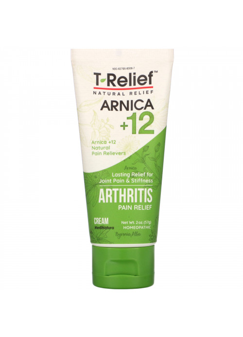 MediNatura, T-Relief, Arnica +12, Arthritis Pain Relief Cream, 2 oz (57 g)