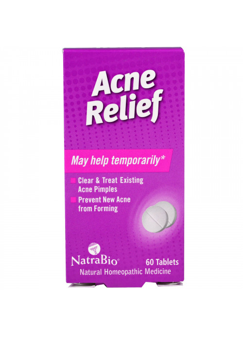 NatraBio, Acne Relief, 60 Tablets