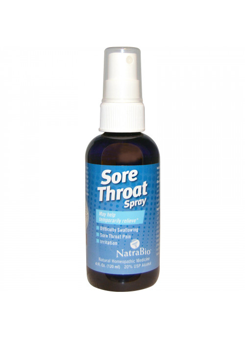 NatraBio, Sore Throat Spray, Temporarily Relieve, 4 fl oz (120 ml)