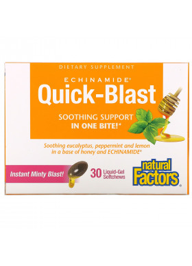 Natural Factors, ECHINAMIDE Quick-Blast, 30 Liquid-Gel Softchews