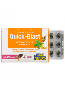 Natural Factors, ECHINAMIDE Quick-Blast, 30 Liquid-Gel Softchews