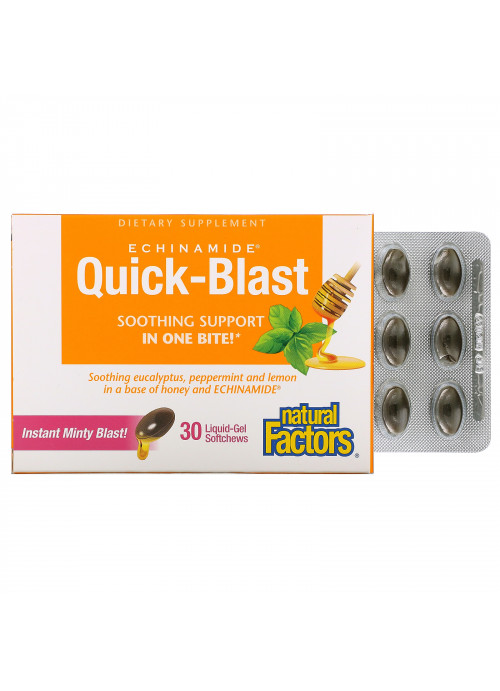 Natural Factors, ECHINAMIDE Quick-Blast, 30 Liquid-Gel Softchews