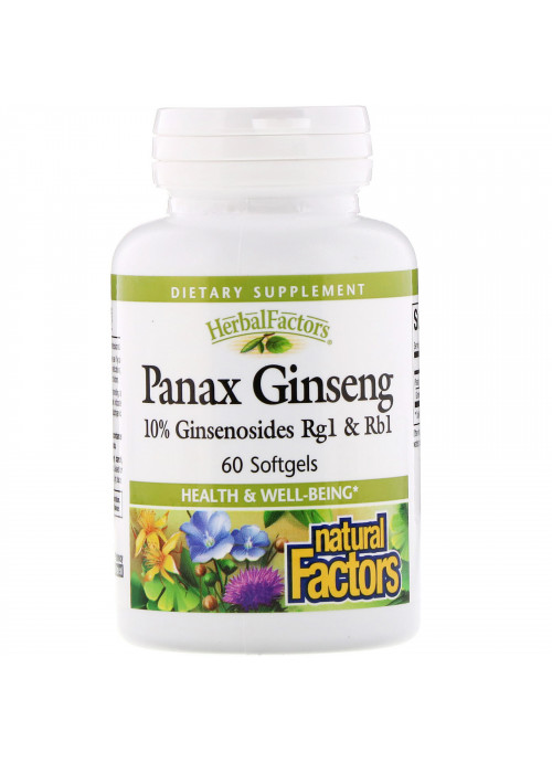 Natural Factors, HerbalFactors, Panax Ginseng, 60 Softgels