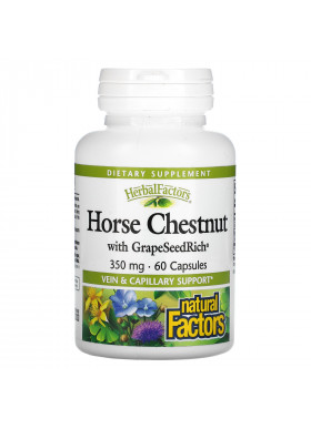 Natural Factors, Horse Chestnut with GrapeSeedRich, 350 mg, 60 Capsules