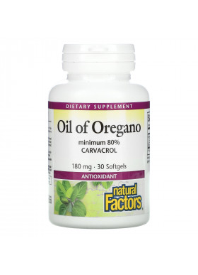 Natural Factors, Oil Of Oregano, 180 mg, 30 Softgels