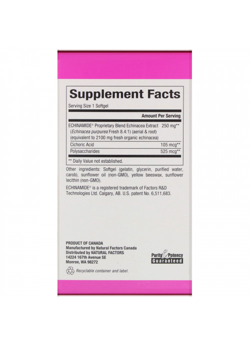Natural Factors, Patented Echinamide, 60 Softgels