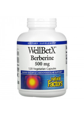 Natural Factors, WellBetX, Berberine, 500 mg, 120 Vegetarian Capsules