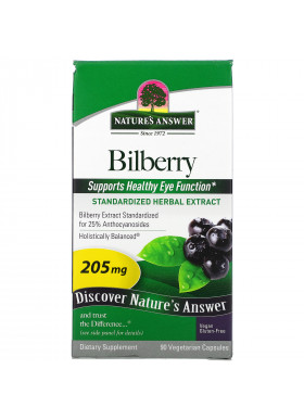 Nature's Answer, Bilberry, Standardized Herbal Extract, 205 mg, 90 Vegetarian Capsules