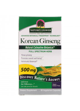 Nature's Answer, Korean Ginseng, 500 mg, 50 Vegetarian Capsules