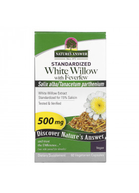 Nature's Answer, White Willow with Feverfew, 500 mg, 60 Vegetarian Capsules