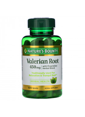 Nature's Bounty, Valerian Root with Proprietary Herbal Blend, 450 mg, 100 Capsules