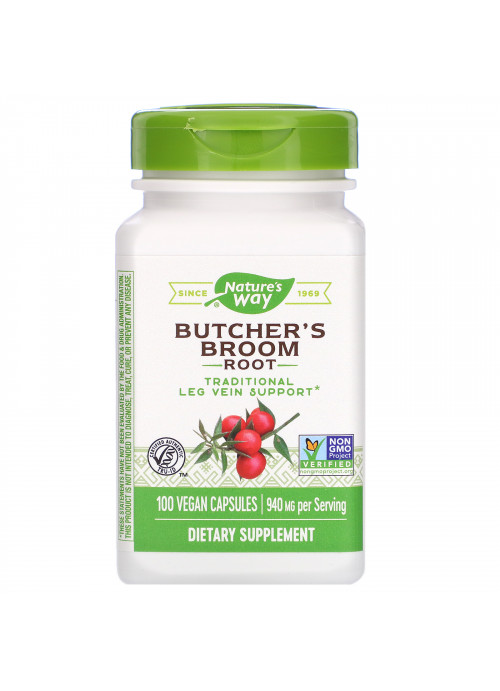 Nature's Way, Butcher's Broom Root, 940 mg, 100 Vegan Capsules