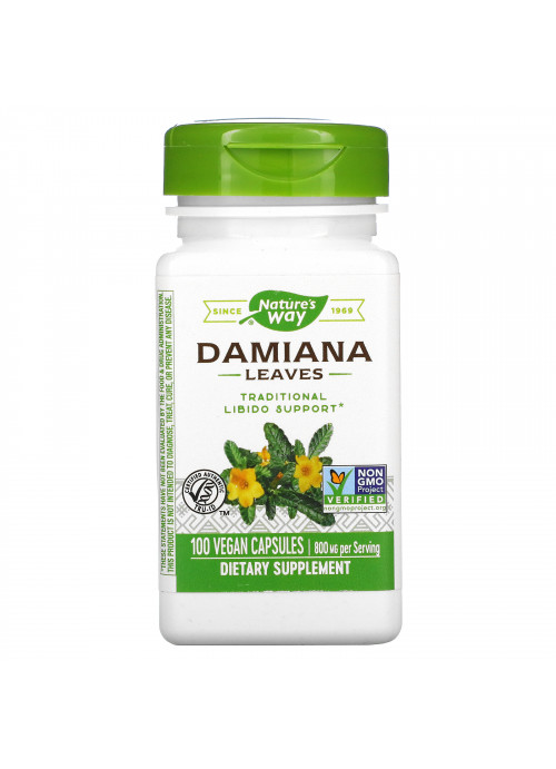 Nature's Way, Damiana Leaves, 800 mg, 100 Vegan Capsules