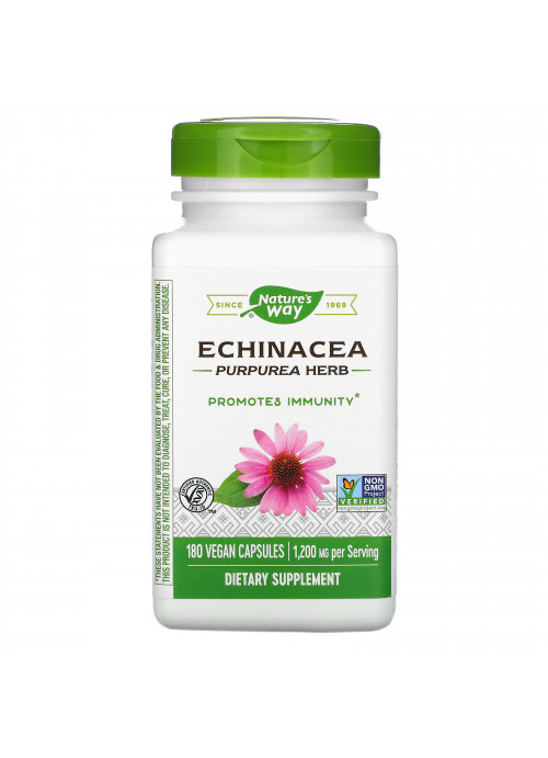 Nature's Way, Echinacea Purpurea Herb, 1,200 mg, 180 Vegan Capsules