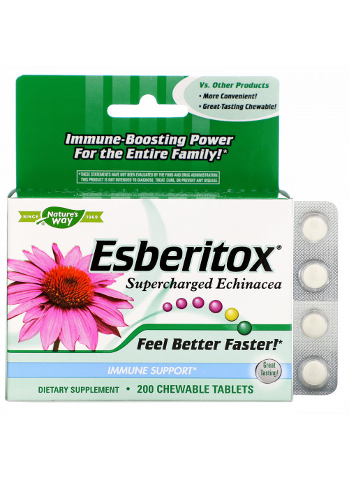 Nature's Way, Esberitox, Supercharged Echinacea, 200 Chewable Tablets