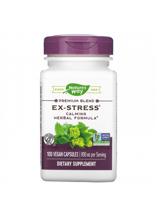 Nature's Way, Ex-Stress, Calming Herbal Formula, 890 mg, 100 Vegan Capsules