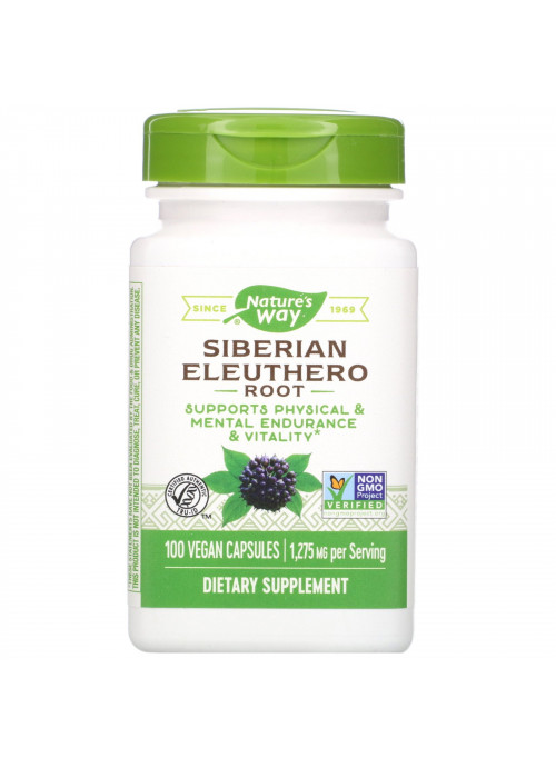 Nature's Way, Siberian Eleuthero Root, 1,275 mg, 100 Vegan Capsules