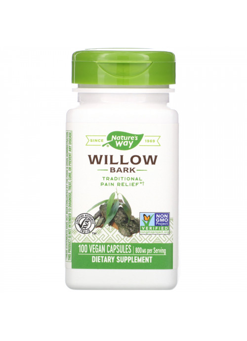 Nature's Way, Willow Bark, 800 mg, 100 Vegan Capsules