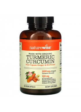 NatureWise, Organic Turmeric Curcumin, 180 Vegan Capsules