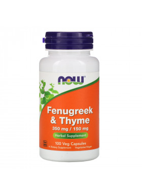 Now Foods, Fenugreek & Thyme, 350 mg/150 mg, 100 Veg Capsules