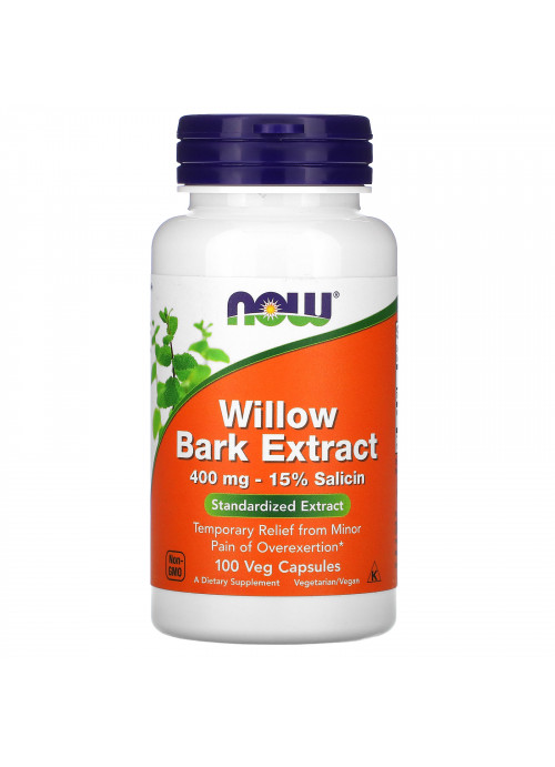 Now Foods, Willow Bark Extract, 400 mg, 100 Veg Capsules