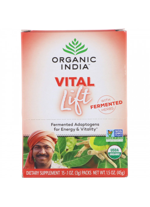 Organic India, Vital Lift, Fermented Adaptogens, 15 Packs, 0.1 oz (3 g) Each