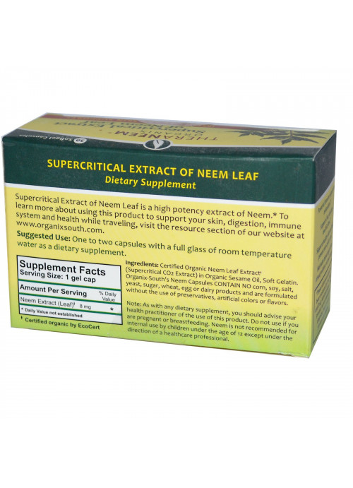 Organix South, TheraNeem Organix, Supercritical Extract of Neem Leaf, 30 Softgel Capsules