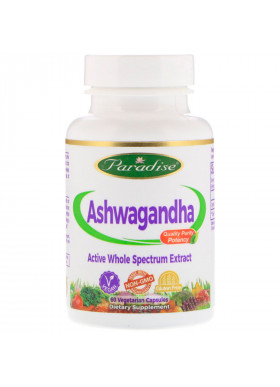 Paradise Herbs, Ashwagandha, 60 Vegetarian Capsules