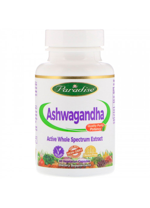 Paradise Herbs, Ashwagandha, 60 Vegetarian Capsules
