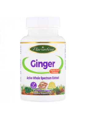 Paradise Herbs, Ginger, 60 Vegetarian Capsules