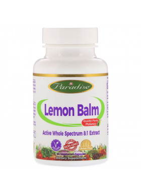 Paradise Herbs, Lemon Balm, 60 Vegetarian Capsules