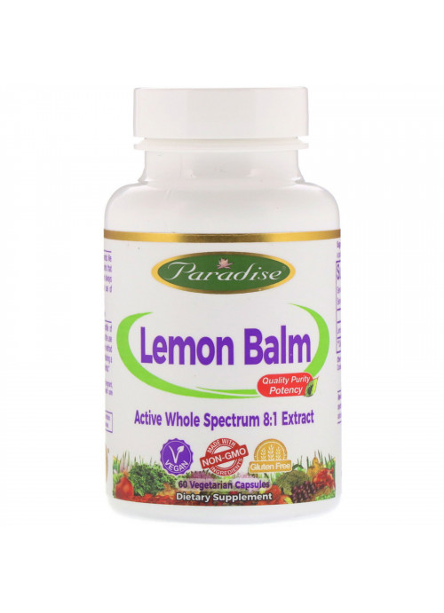 Paradise Herbs, Lemon Balm, 60 Vegetarian Capsules