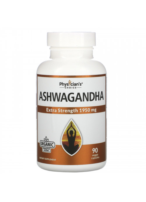 Physician's Choice, Organic Ashwagandha, 1,950 mg, 90 Veggie Capsules