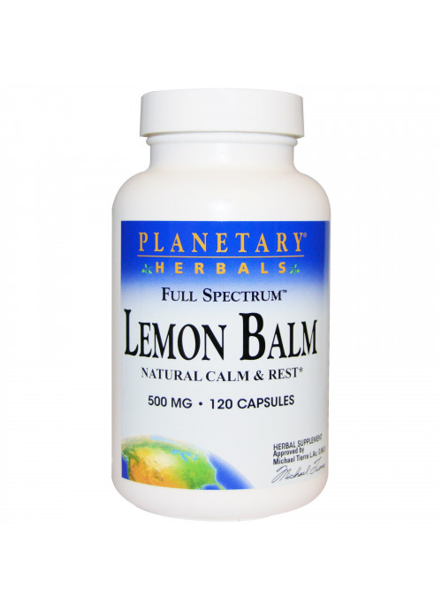 Planetary Herbals, Lemon Balm, Full Spectrum, 500 mg, 120 Capsules