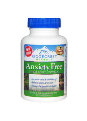 RidgeCrest Herbals, Anxiety Free, Stress Relief Complex, 60 Vegan Caps