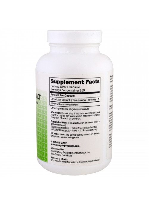 Seagate, Olive Leaf Extract, 450 mg, 250 V Capsules