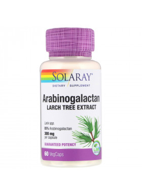 Solaray, Arabinogalactan, Larch Tree Extract, 300 mg, 60 Vegcaps