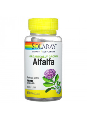 Solaray, Organically Grown Alfalfa, 430 mg, 100 VegCaps