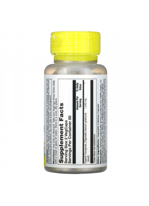 Solaray, Organically Grown Fenugreek, 620 mg, 100 VegCaps