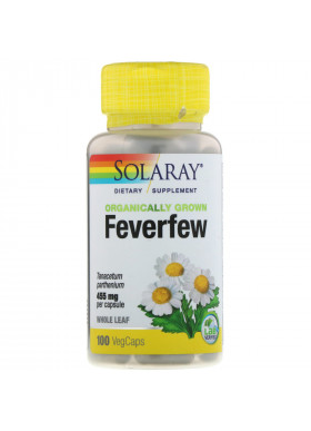 Solaray, Organically Grown Feverfew, 455 mg, 100 VegCaps