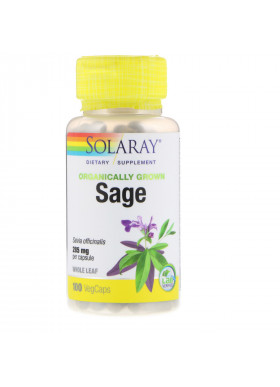 Solaray, Organically Grown Sage, 285 mg, 100 VegCaps