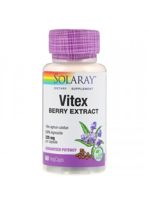 Solaray, Vitex Berry Extract, 225 mg, 60 VegCaps