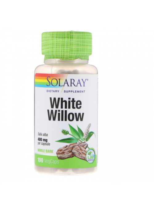 Solaray, White Willow, 400 mg, 100 VegCaps