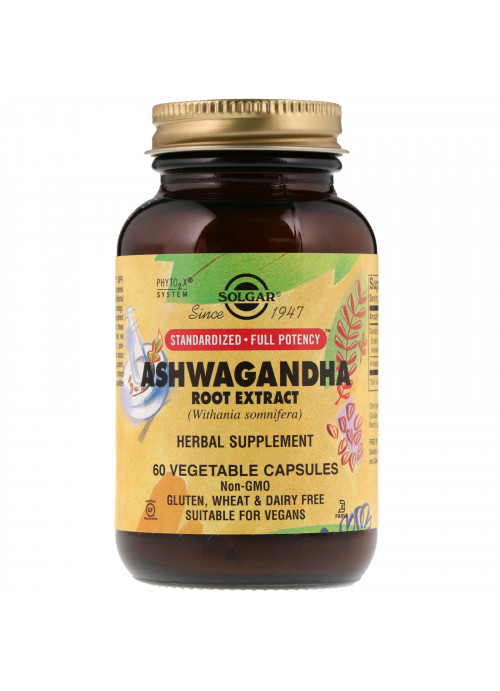 Solgar, Ashwagandha Root Extract, 60 Vegetable Capsules